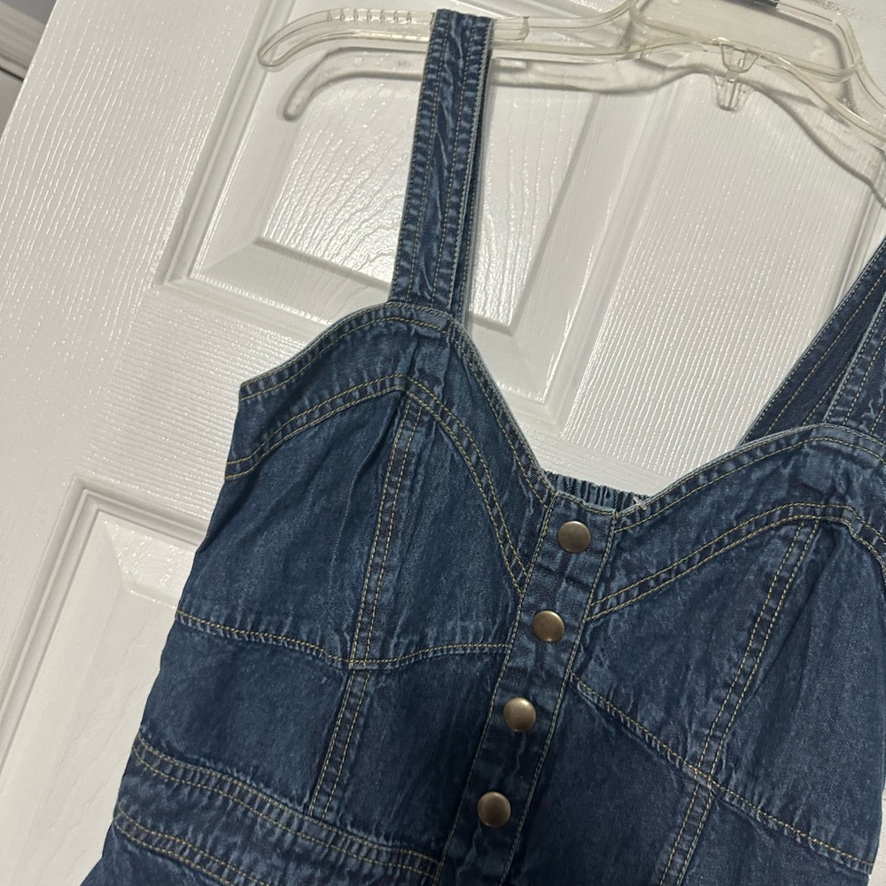 Japna Dark Blue Denim Mini Dress - Picture 5 of 15